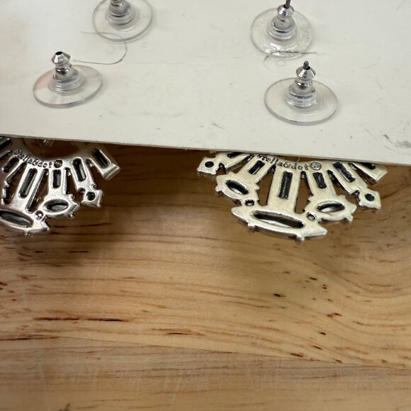 Stella & Dot Starburst Convertible Earrings With Pearl Studs & Rhinestone Jacket - Picture 5 of 8